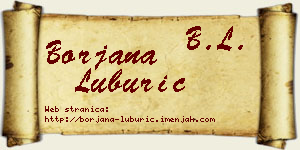 Borjana Luburić vizit kartica
